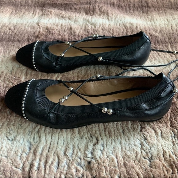 Aquazzura Mystique Ballet Flats Black Silver - Picture 7 of 14